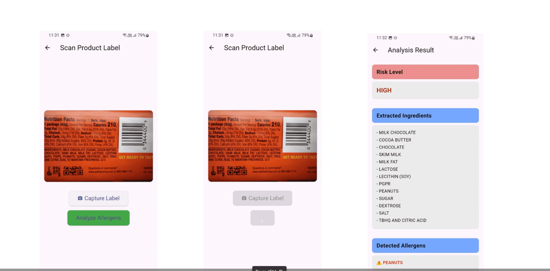 Medical analysis interface for allergy detection