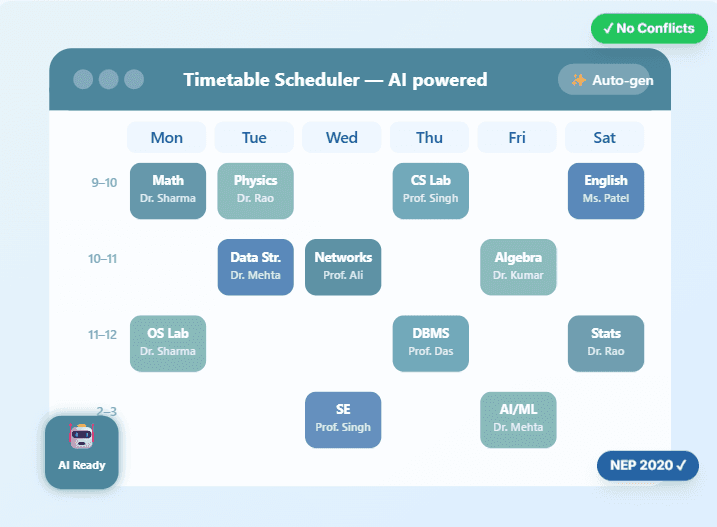 Smart Timetable Engine preview