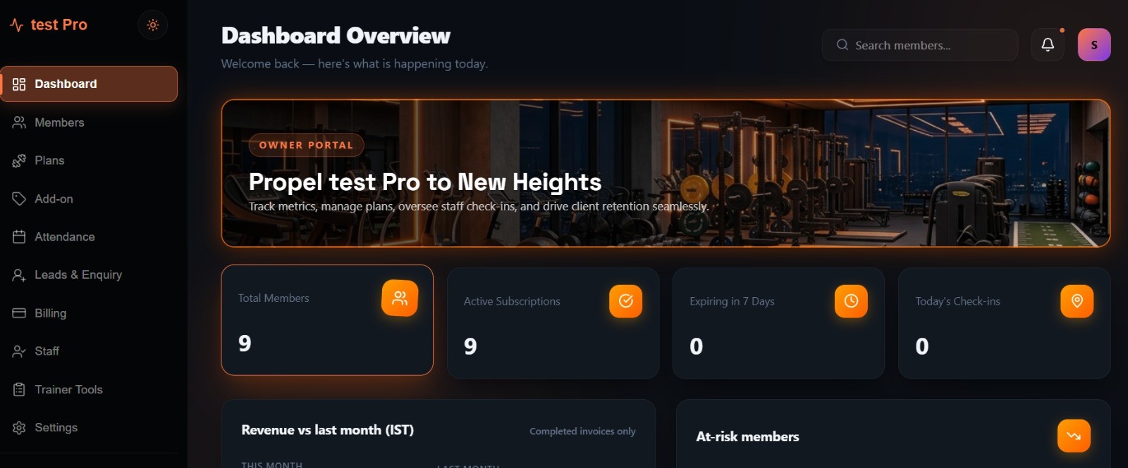 GymShakti dashboard preview 1